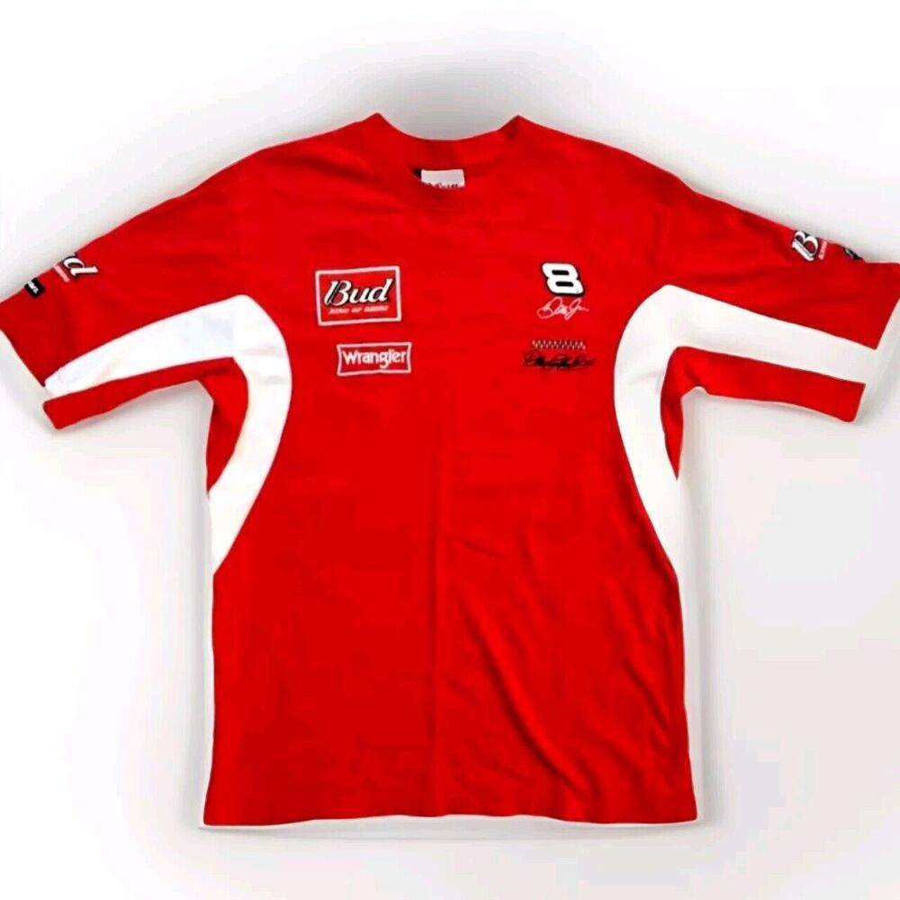 Vintage NASCAR DALE JR. Bud King Of Beers Chase Authenitcs Tee Mens Medium